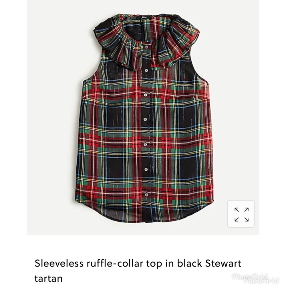 J.Crew sleeveless tartan plaid red small new with tag
